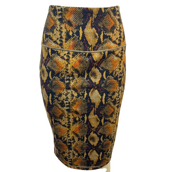 Women With Control Snake Print Pencil Skirt Stretch Waist Size S - Picture 1 of 7